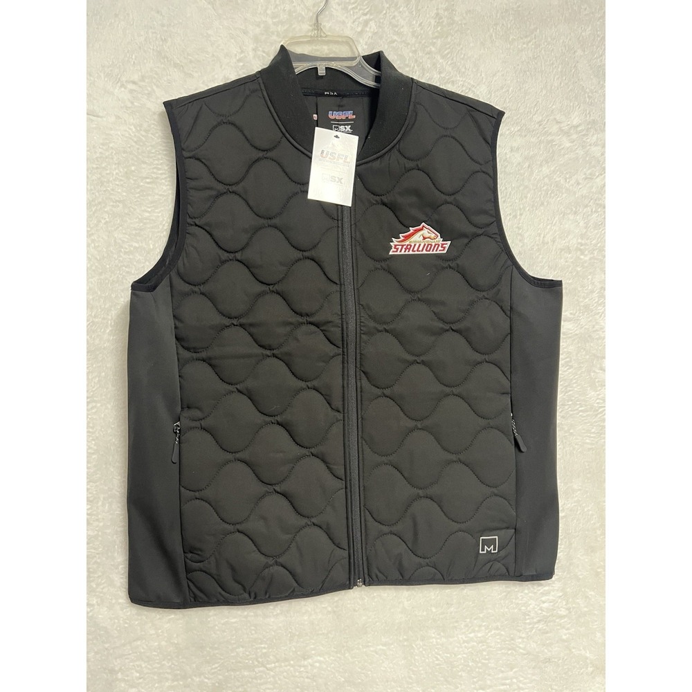 USFL Birmingham Stallions MSX Quilted Full Zip Vest‎ Men's XL NWT